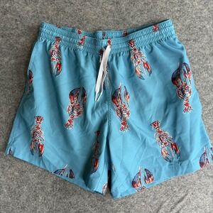 Chubbies Swim Trunks Shorts Mens Large Blue Lobster Print Mesh Lined AOP